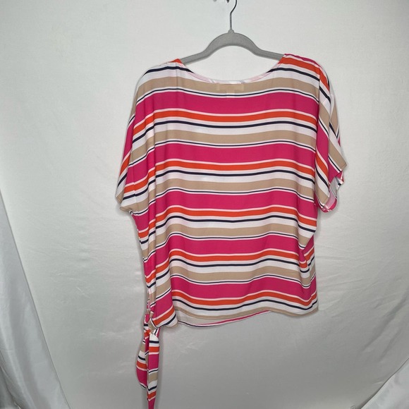 Michael Kors Multicolored Striped Tie Hem Blouse Size S - Picture 5 of 5